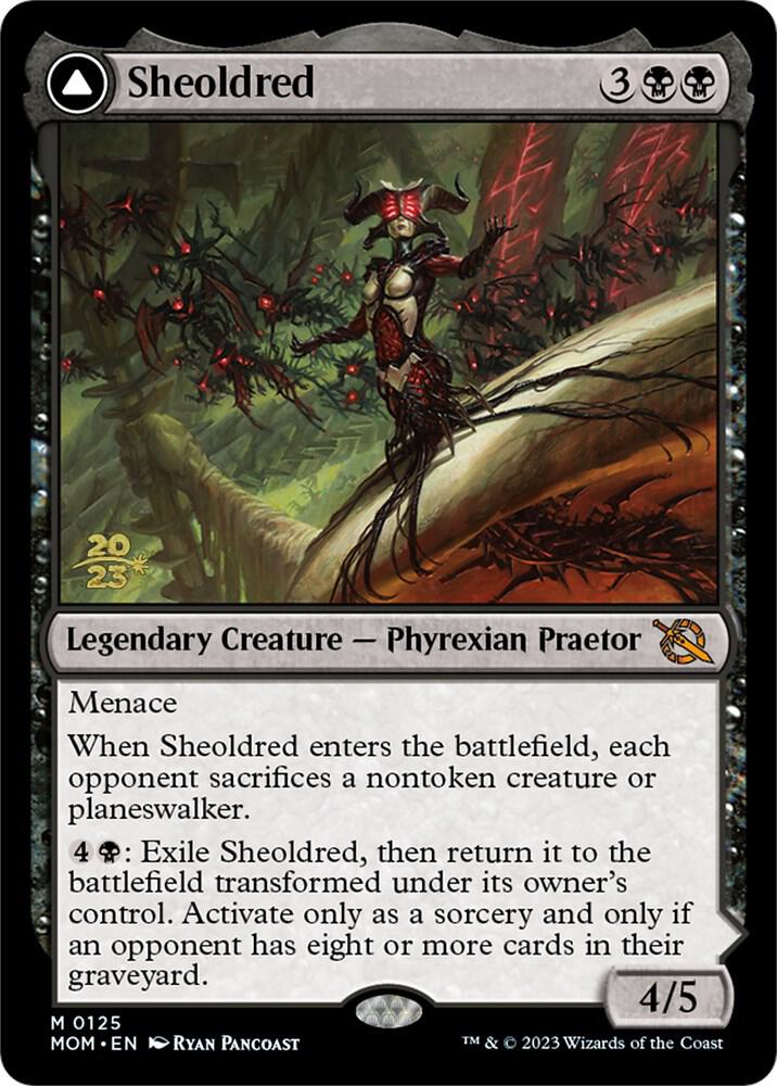 Sheoldred 125 card from Prerelease Cards