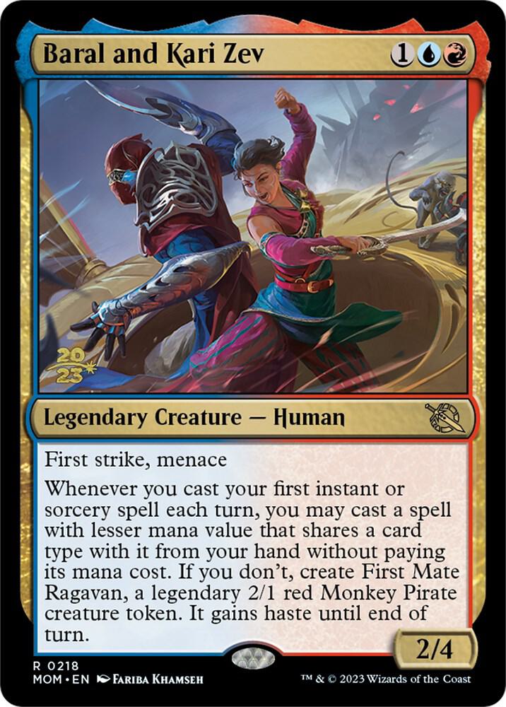 Baral and Kari Zev 218 card from Prerelease Cards