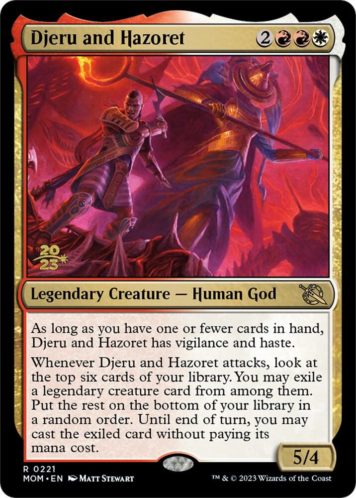 Djeru and Hazoret 221 card from Prerelease Cards