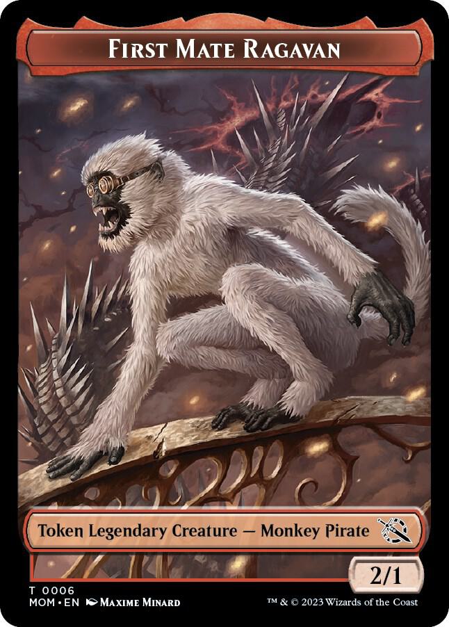 First Mate Ragavan // Spirit Double-Sided Token 6 // 13 card from March of the Machine
