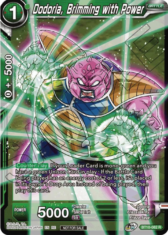 Dodoria, Brimming with Power (Championship Selection Pack 2023 Vol.1) BT10-082 card from Tournament Promotion Cards