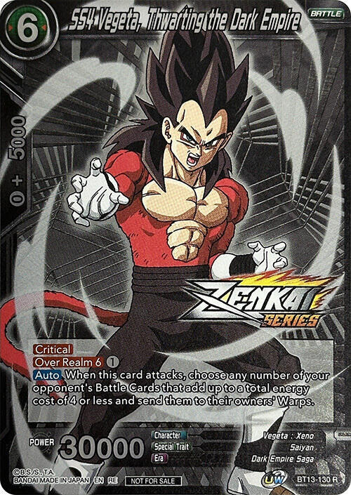 SS4 Vegeta, Thwarting the Dark Empire (Event Pack 11) BT13-130 card from Tournament Promotion Cards