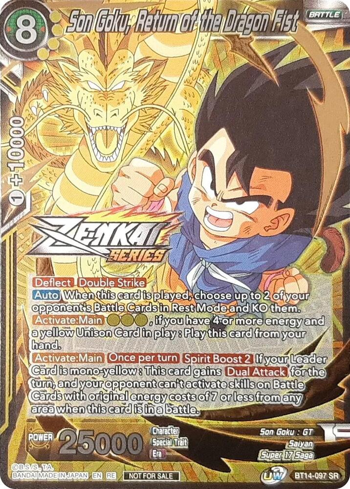 Son Goku, Return of the Dragon Fist (Event Pack 11) BT14-097 card from Tournament Promotion Cards