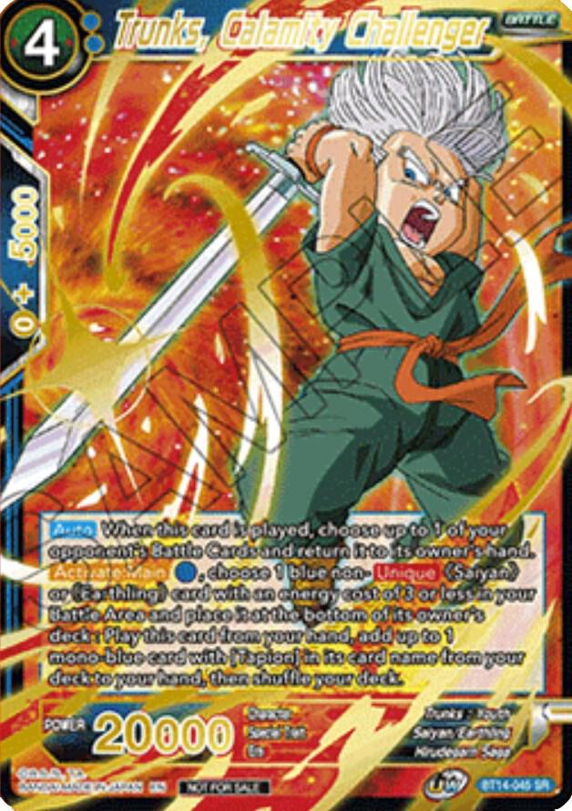 Trunks, Calamity Challenger (Alt. Art Card Set 2023 Vol. 1) BT14-045 card from Tournament Promotion Cards