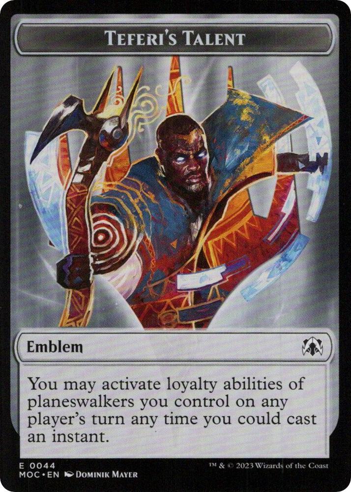 Emblem - Teferi's Talent 44 card from Commander: March of the Machine