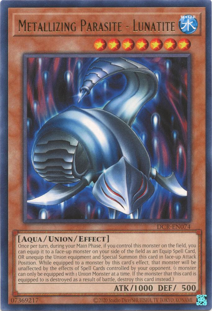 Metallizing Parasite - Lunatite DCR-EN074 card from Dark Crisis (25th Anniversary Edition)