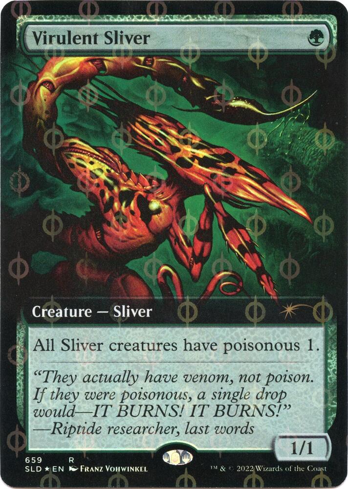 Virulent Sliver (Extended Art) (Step-and-Compleat Foil) 659 card from Secret Lair Drop Series