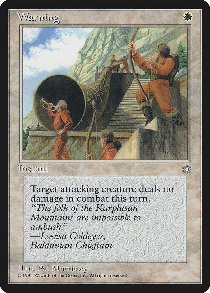 Warning card from Ice Age
