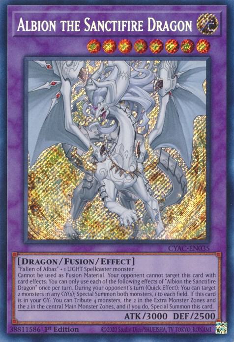 Albion the Sanctifire Dragon CYAC-EN035 card from Cyberstorm Access