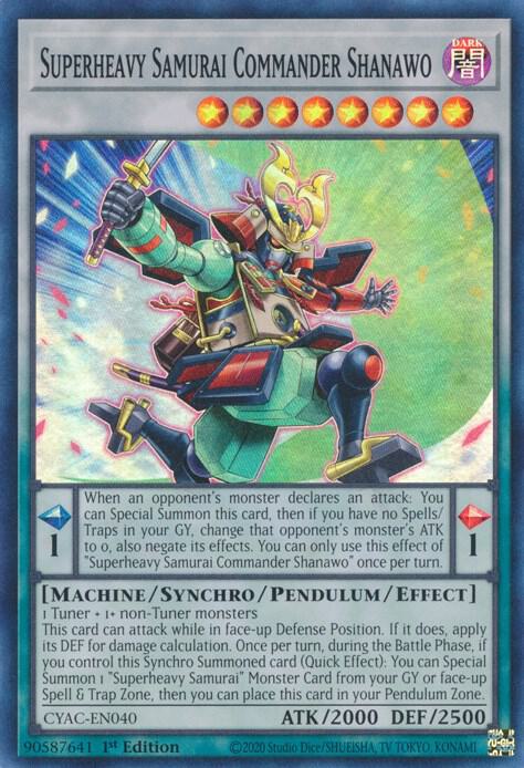 Superheavy Samurai Commander Shanawo CYAC-EN040 card from Cyberstorm Access