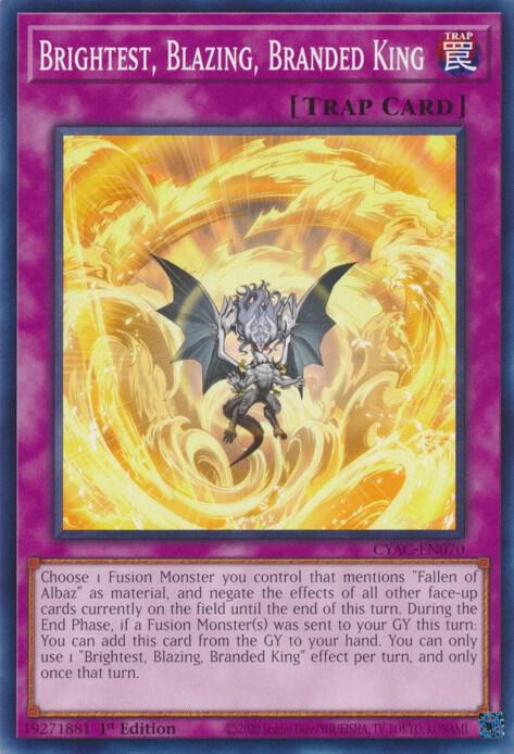 Brightest, Blazing, Branded King CYAC-EN070 card from Cyberstorm Access