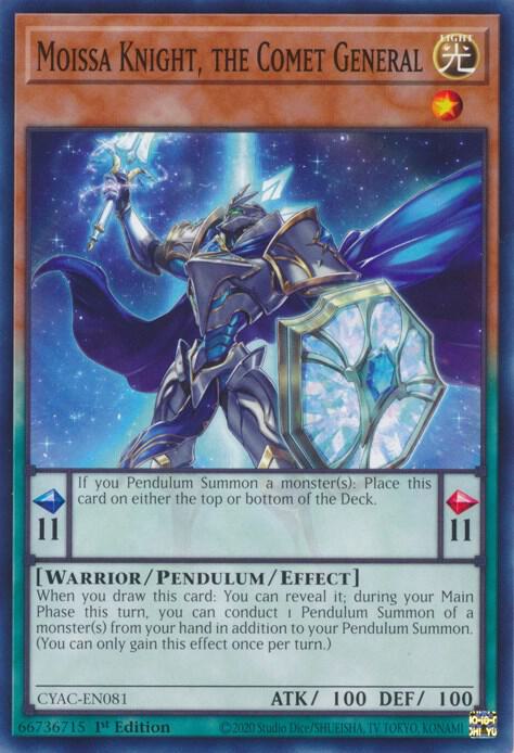 Moissa Knight, the Comet General CYAC-EN081 card from Cyberstorm Access