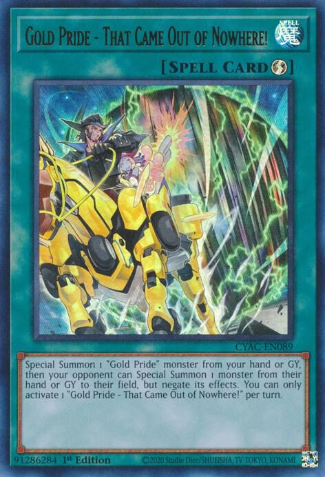 Gold Pride - That Came Out of Nowhere! CYAC-EN089 card from Cyberstorm Access