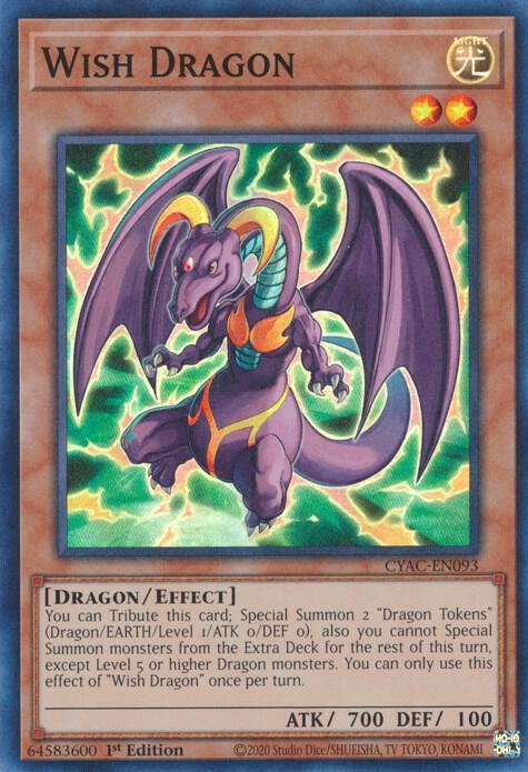 Wish Dragon CYAC-EN093 card from Cyberstorm Access