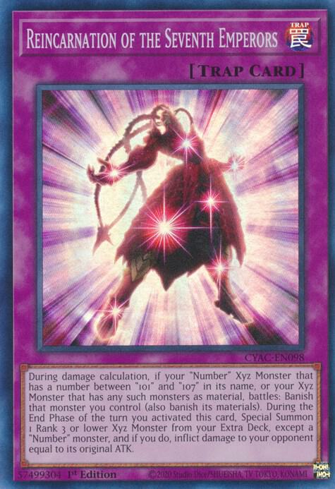Reincarnation of the Seventh Emperors CYAC-EN098 card from Cyberstorm Access