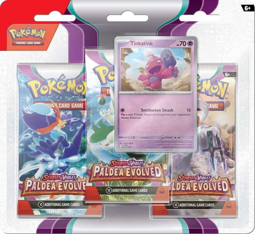 Paldea Evolved 3 Pack Blister [Tinkatink] card from SV02: Paldea Evolved