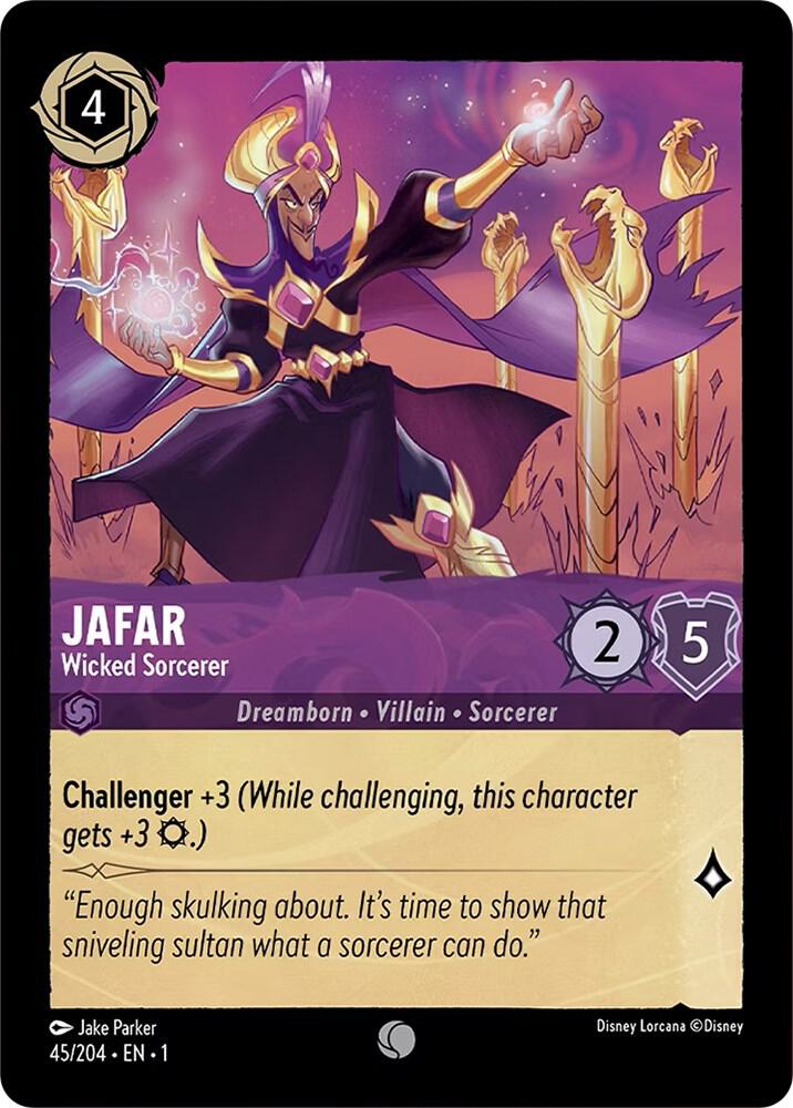 Jafar - Wicked Sorcerer 45/204 card from The First Chapter