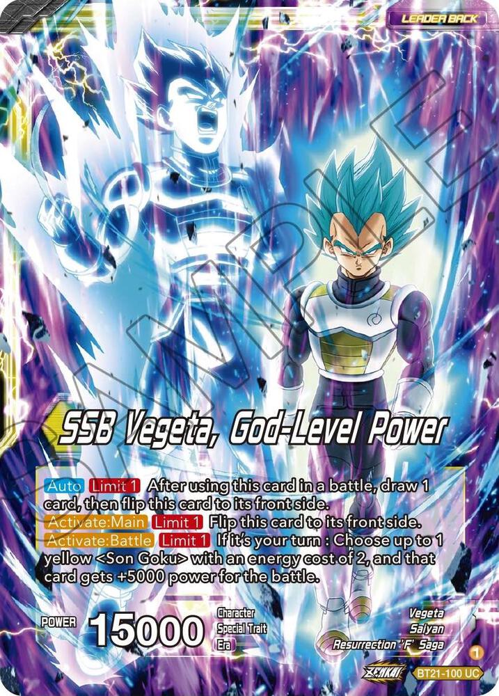 SSB Son Goku // SSB Vegeta, God-Level Power BT21-100 card from Wild Resurgence