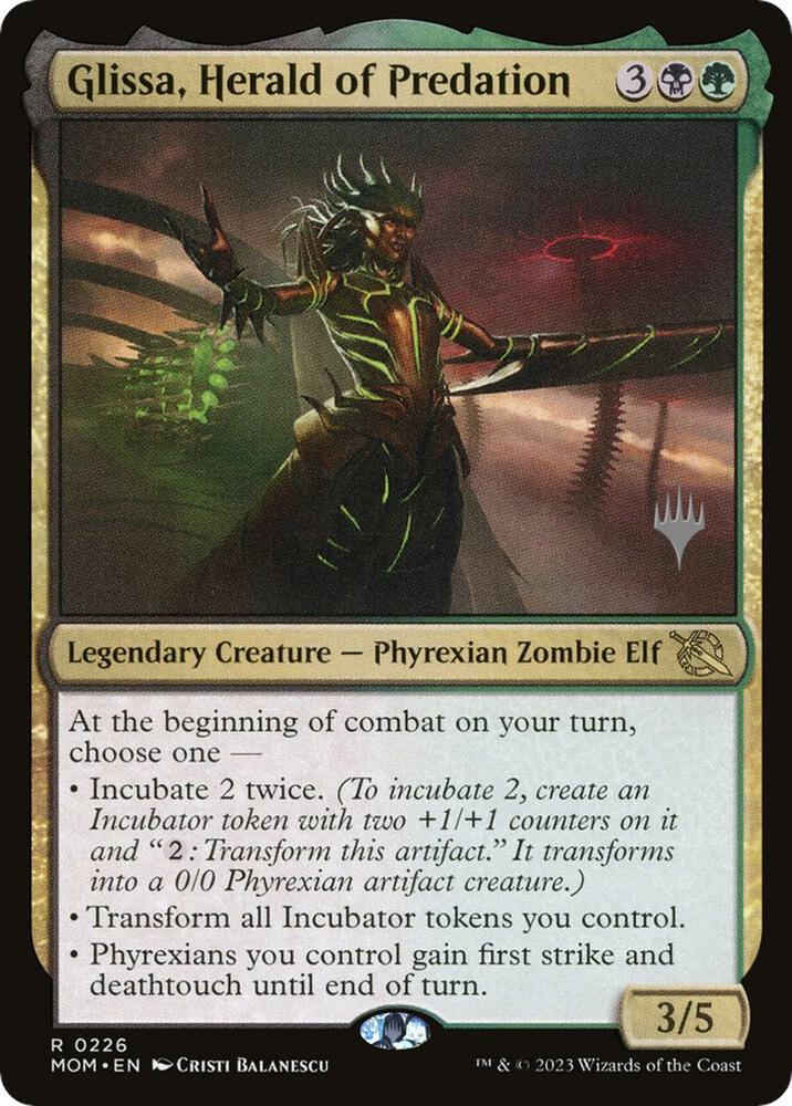 Glissa, Herald of Predation 226 card from Promo Pack: March of the Machine