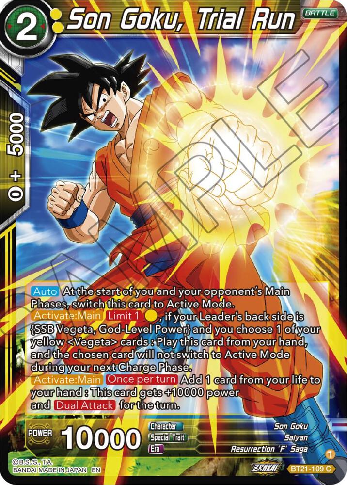 Son Goku, Trial Run BT21-109 card from Wild Resurgence