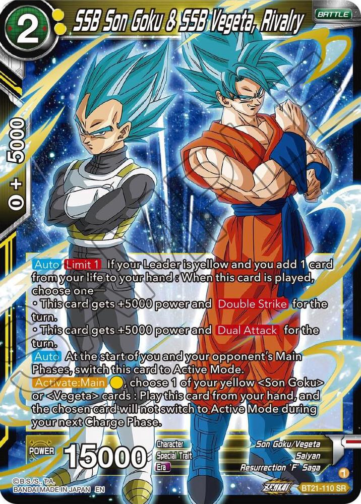 SSB Son Goku & SSB Vegeta, Rivalry BT21-110 card from Wild Resurgence