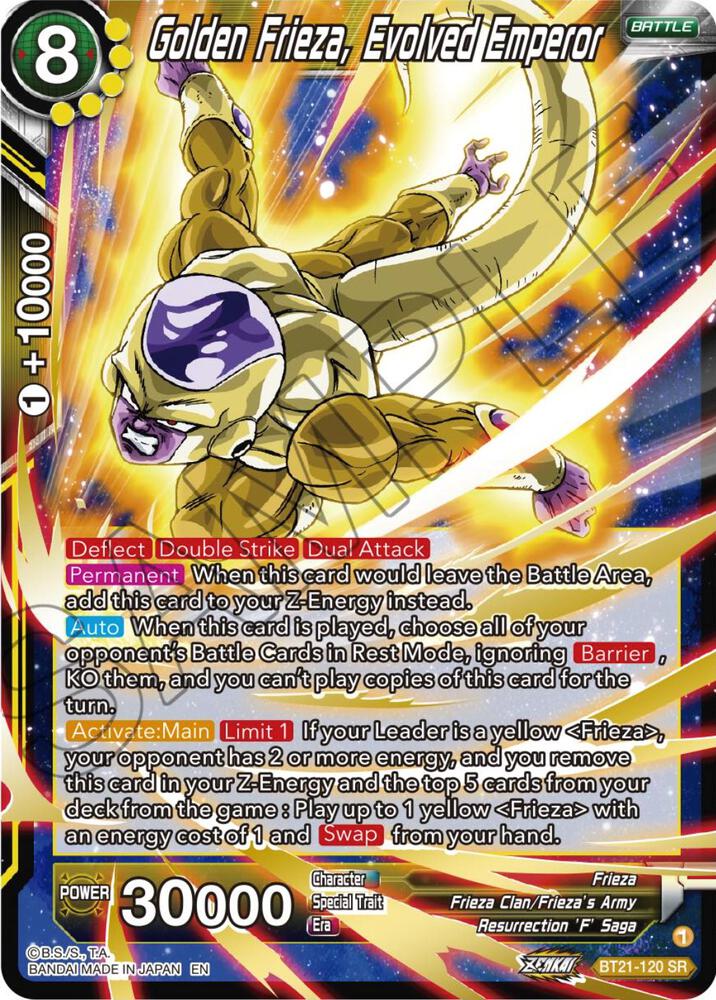 Golden Frieza, Evolved Emperor BT21-120 card from Wild Resurgence