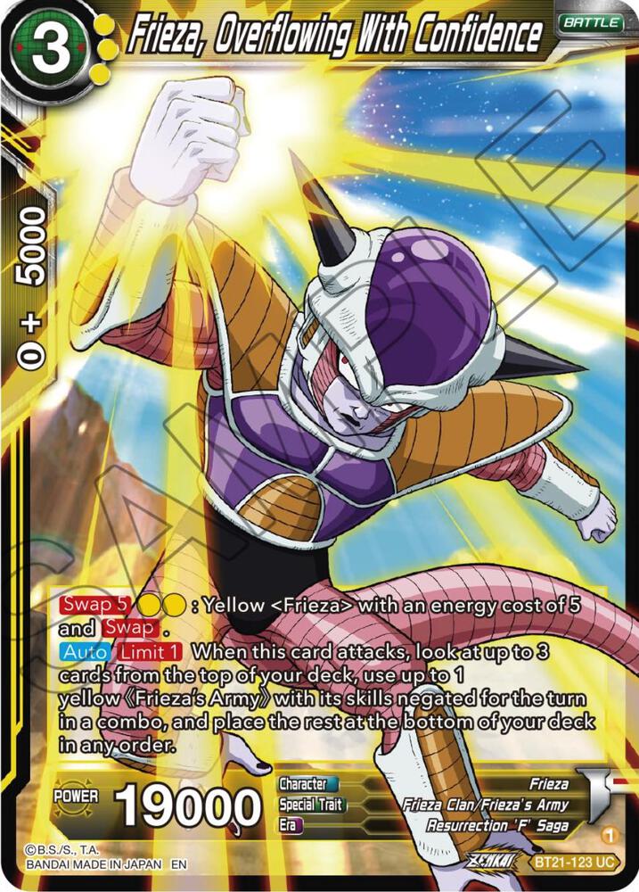 Frieza, Overflowing With Confidence BT21-123 card from Wild Resurgence