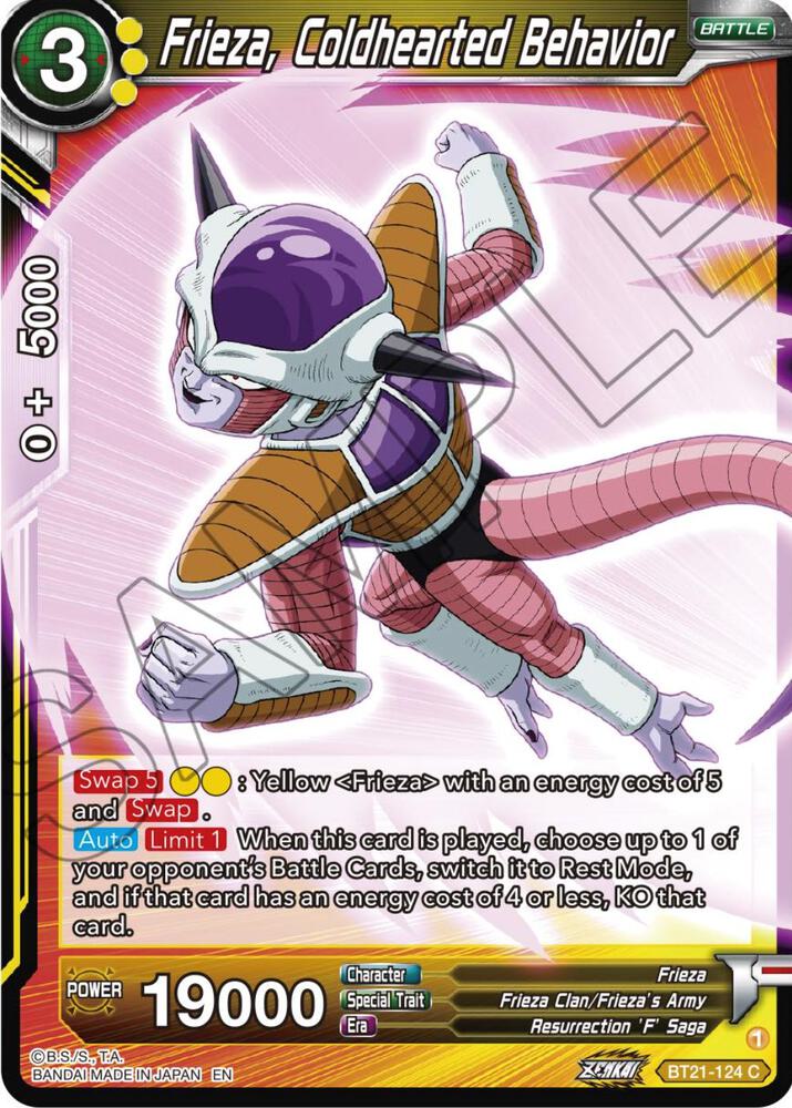 Frieza, Coldhearted Behavior BT21-124 card from Wild Resurgence