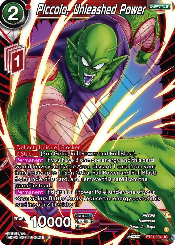 Piccolo, Unleashed Power BT21-004 card from Wild Resurgence