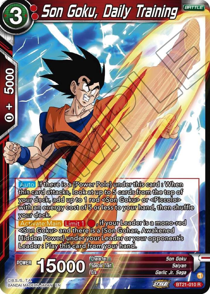 Son Goku, Daily Training BT21-010 card from Wild Resurgence