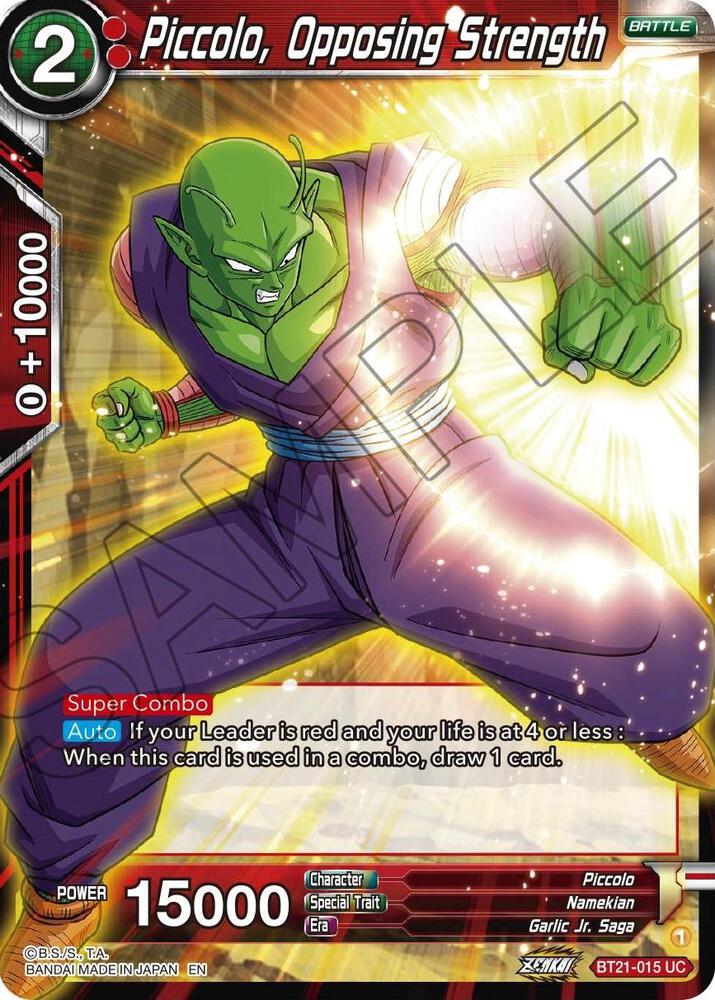 Piccolo, Opposing Strength BT21-015 card from Wild Resurgence