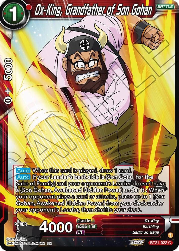 Ox-King, Grandfather of Son Gohan BT21-022 card from Wild Resurgence