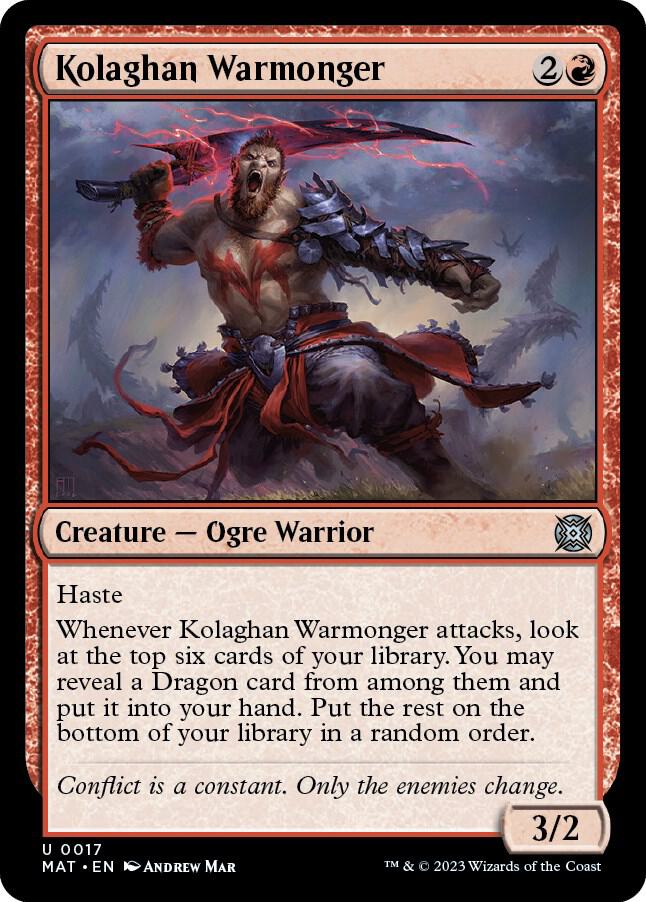 Kolaghan Warmonger 17 card from March of the Machine: The Aftermath