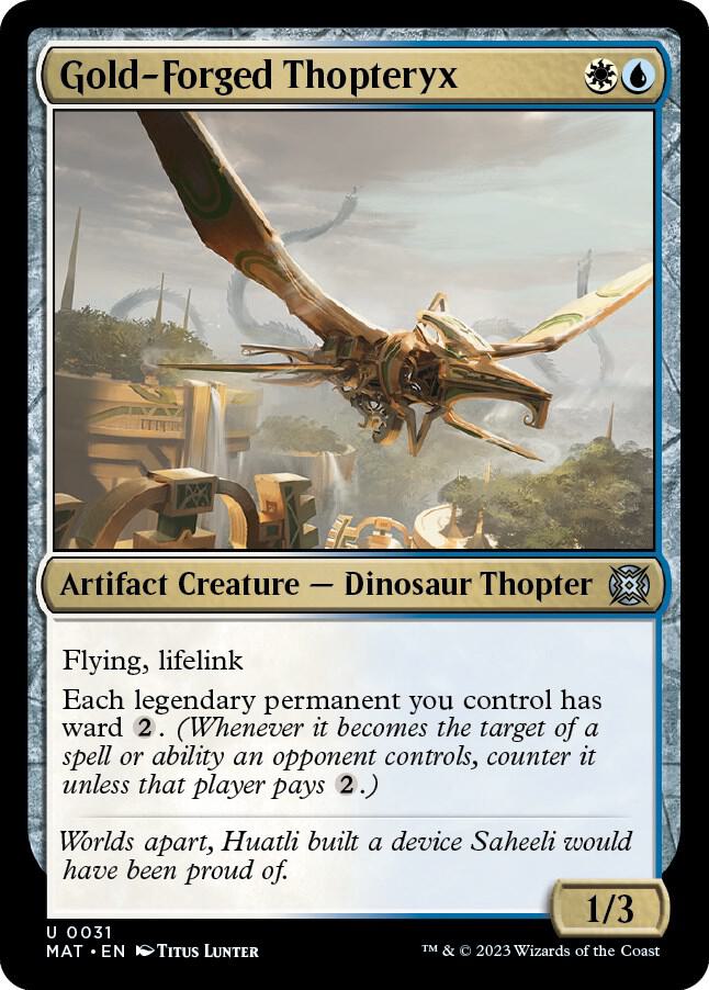Gold-Forged Thopteryx 31 card from March of the Machine: The Aftermath