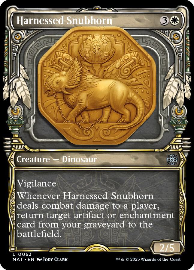 Harnessed Snubhorn (Showcase) 53 card from March of the Machine: The Aftermath