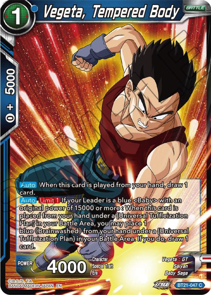 Vegeta, Tempered Body BT21-047 card from Wild Resurgence