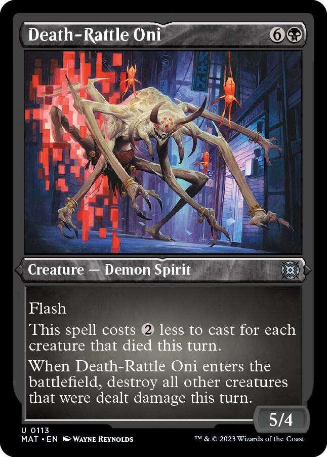 Death-Rattle Oni (Foil Etched) 113 card from March of the Machine: The Aftermath