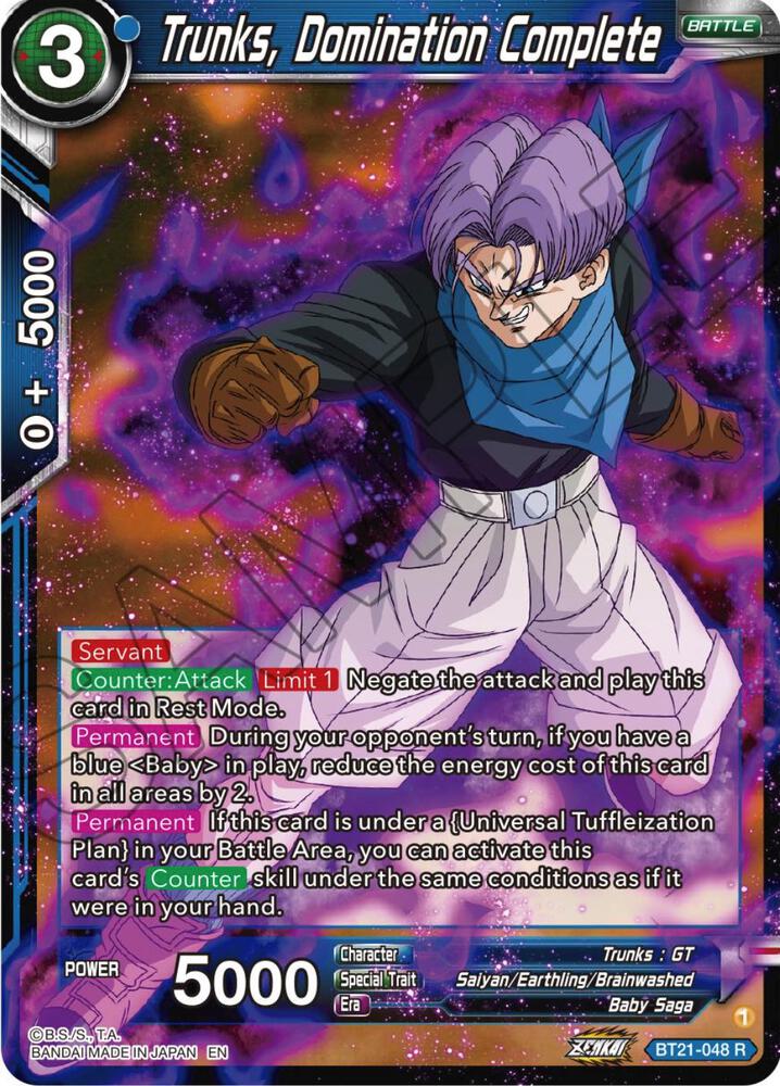 Trunks, Domination Complete BT21-048 card from Wild Resurgence