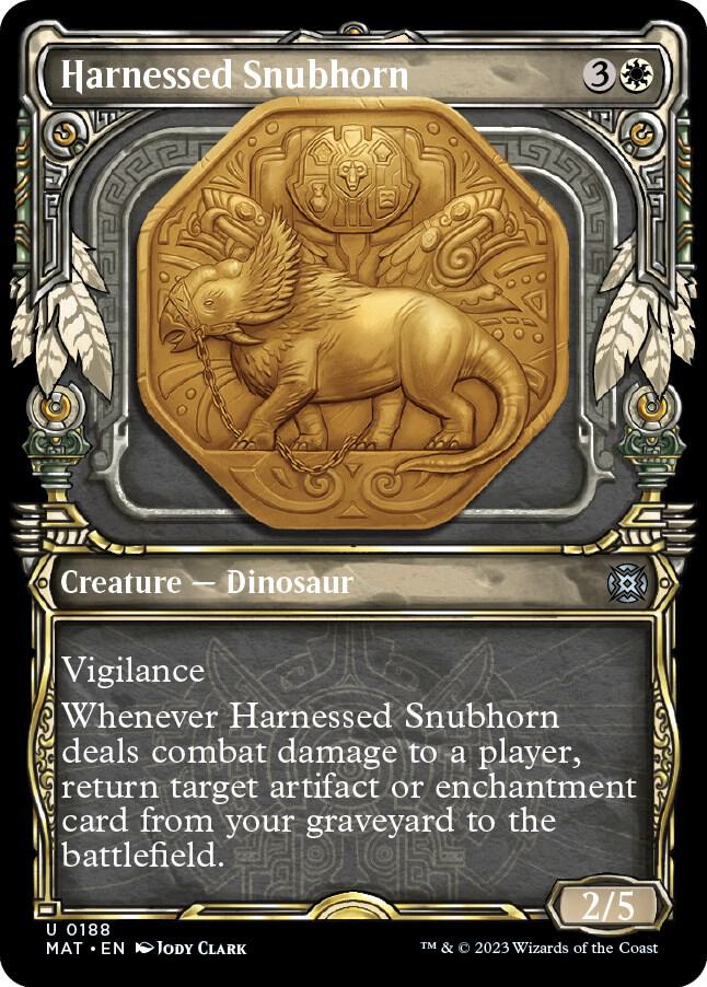 Harnessed Snubhorn (Halo Foil) 188 card from March of the Machine: The Aftermath