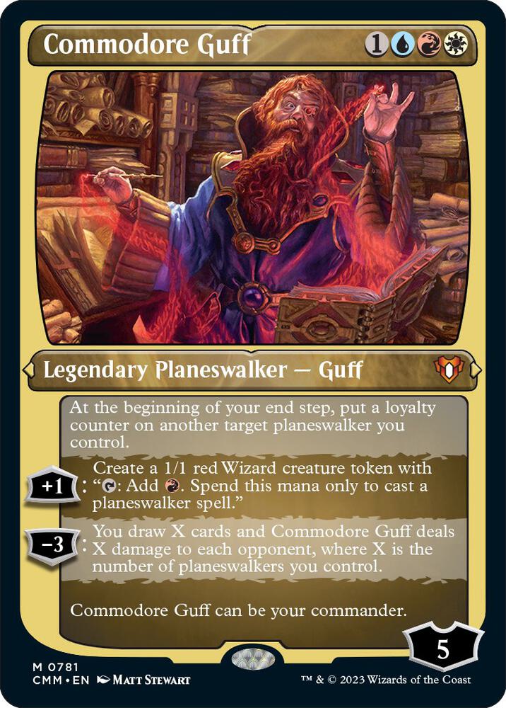 Commodore Guff (Display Commander) (Foil Etched) - Thick Stock 781 card from Commander Masters