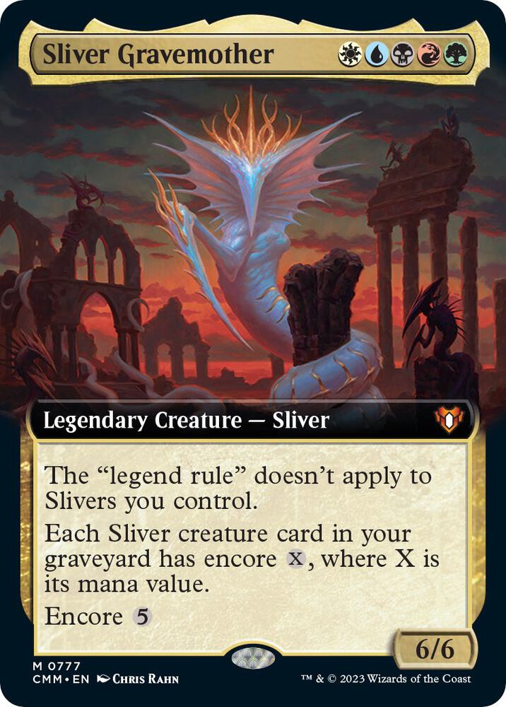 Sliver Gravemother (Extended Art) 777 card from Commander Masters