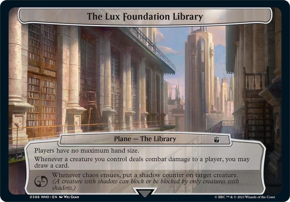 The Lux Foundation Library 588 card from Planechase: Universes Beyond: Doctor Who