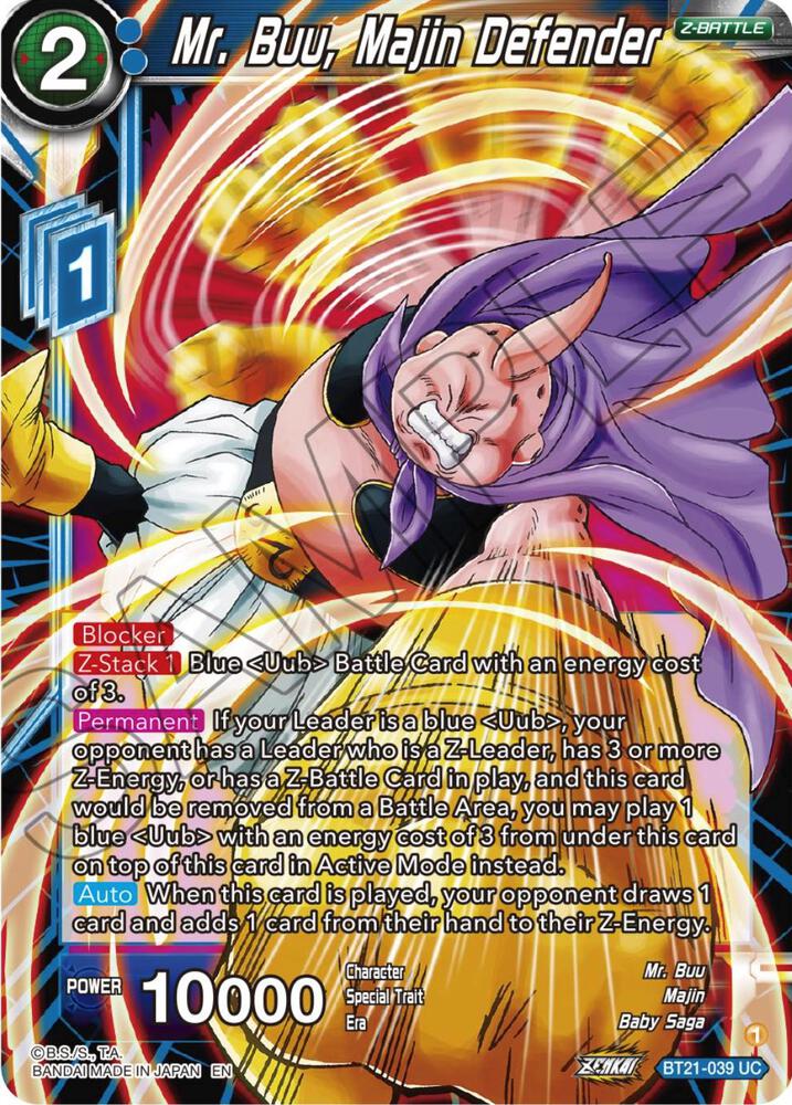 Mr. Buu, Majin Defender BT21-039 card from Wild Resurgence