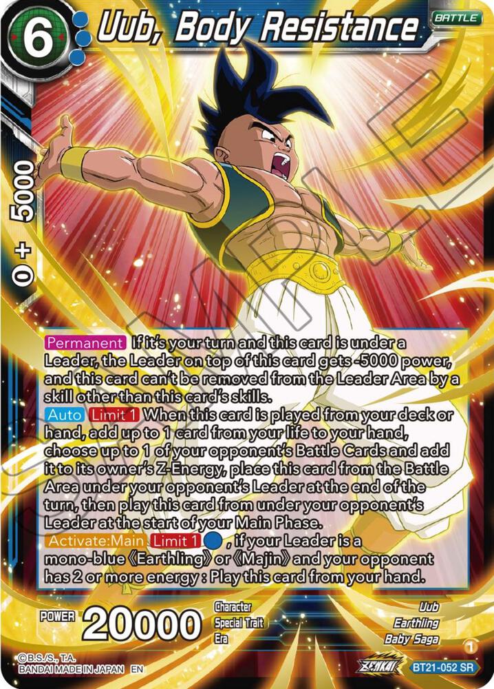 Uub, Body Resistance BT21-052 card from Wild Resurgence