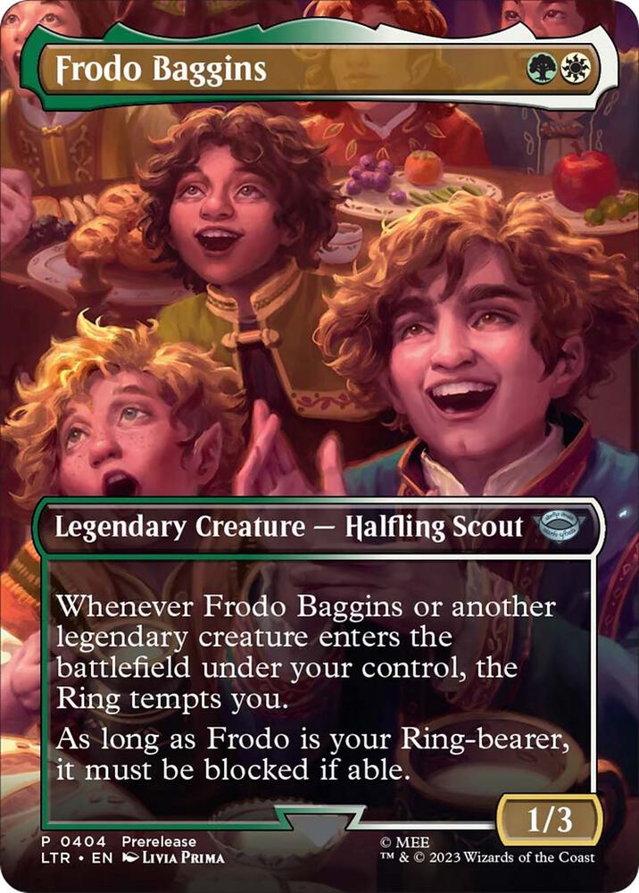 Frodo Baggins (Borderless) 404 card from Universes Beyond: The Lord of the Rings: Tales of Middle-earth