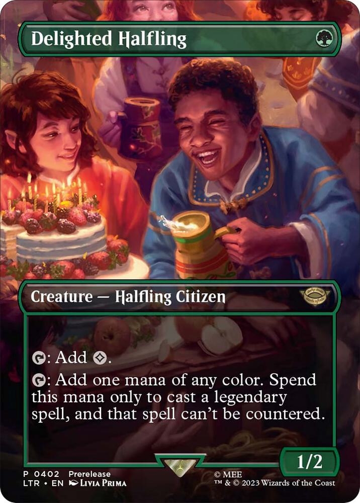 Delighted Halfling (Borderless) 402 card from Universes Beyond: The Lord of the Rings: Tales of Middle-earth