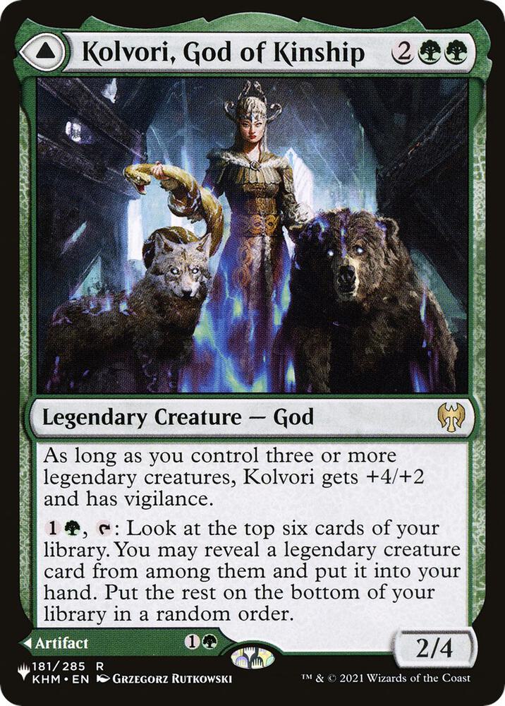 Kolvori, God of Kinship 181 card from The List Reprints