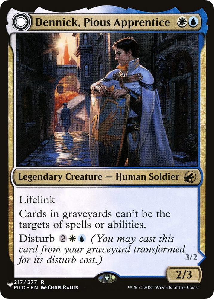 Dennick, Pious Apprentice 217 card from The List Reprints
