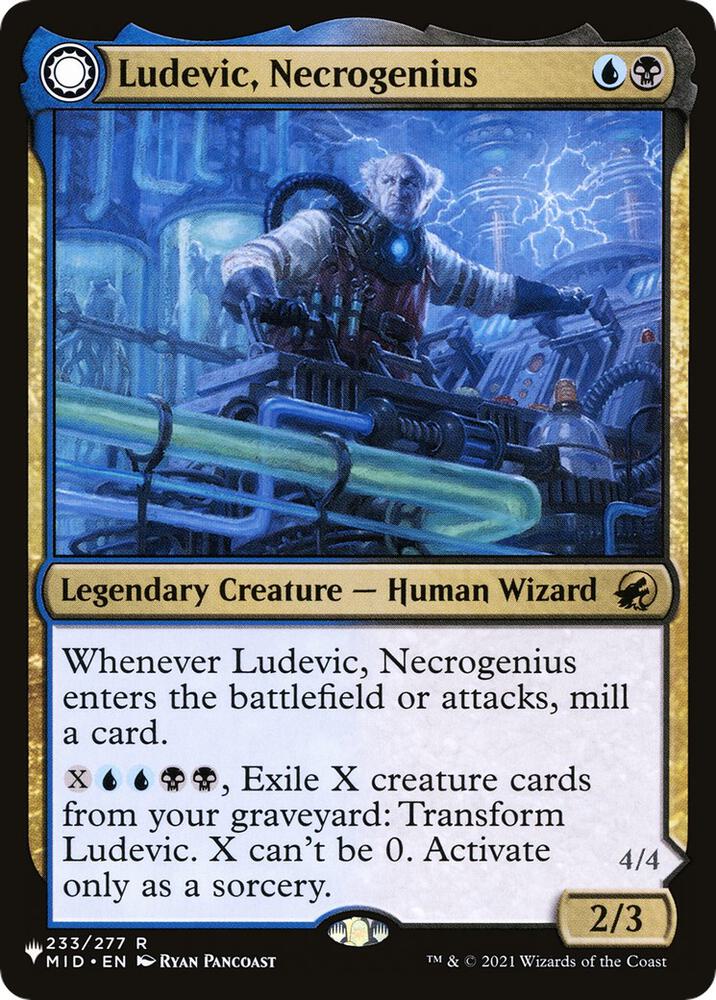 Ludevic, Necrogenius 233 card from The List Reprints