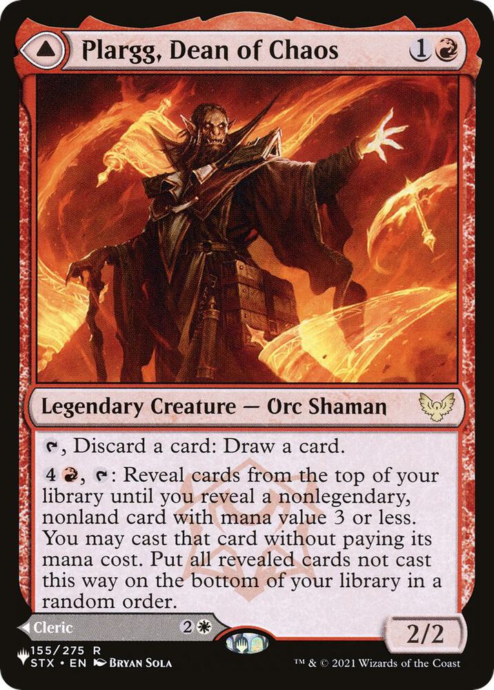 Plargg, Dean of Chaos 155 card from The List Reprints